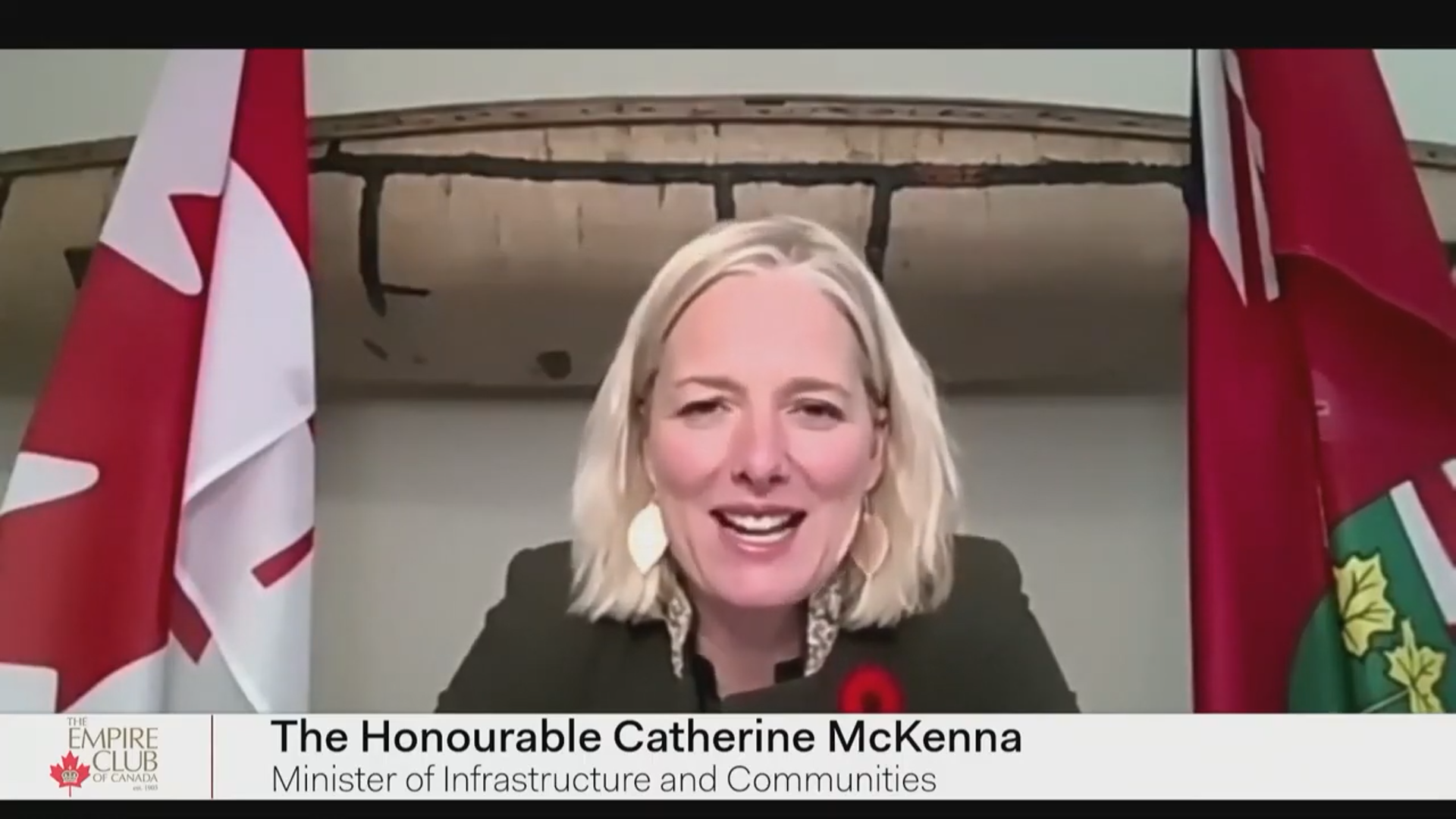 The Honourable Catherine McKenna speaking at a virtual event