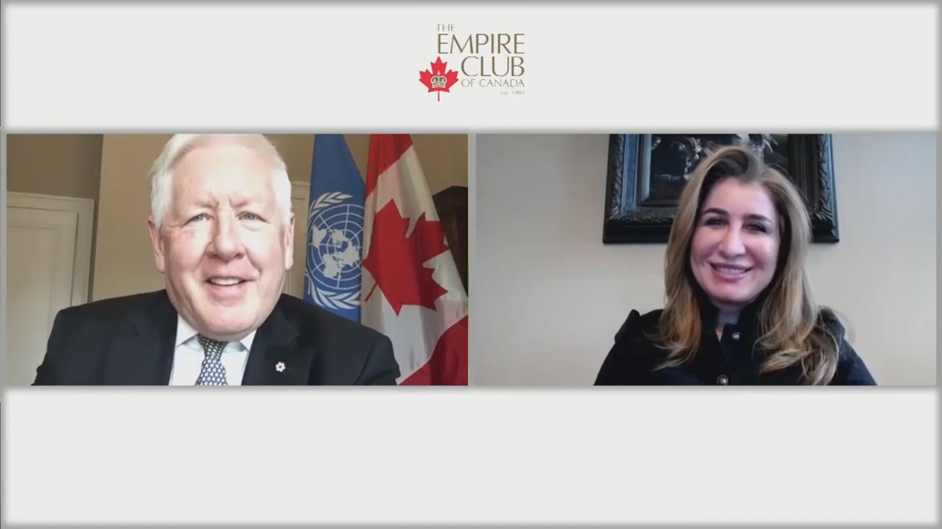 2 speakers participating in a virtual interview